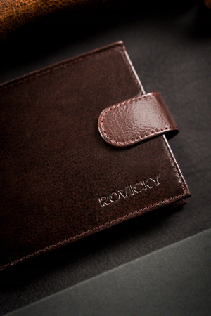 Große Herren Geldbörse aus Leder mit Druckknopfverschluss – Rovicky