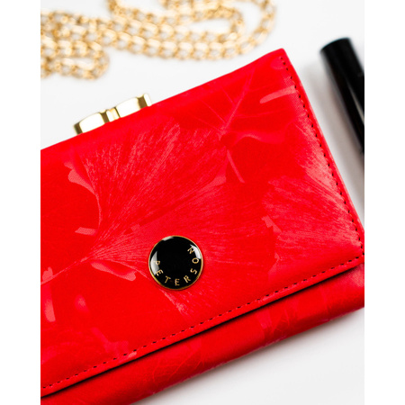 Elegante, rote Damen-Geldbörse aus Natur- und Öko-Leder - Peterson