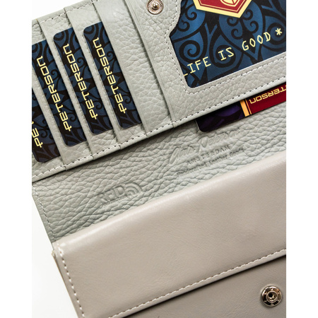 Weiße Damen Geldbörse mit RFID-Schutz und Druckknopf – Peterson