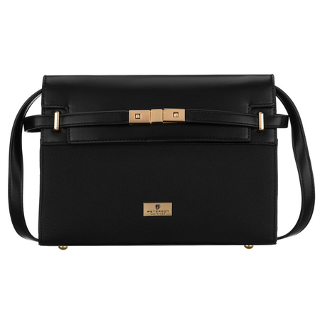 Schwarze Damen-Umhängetasche mit Schutzfüßchen – Peterson
