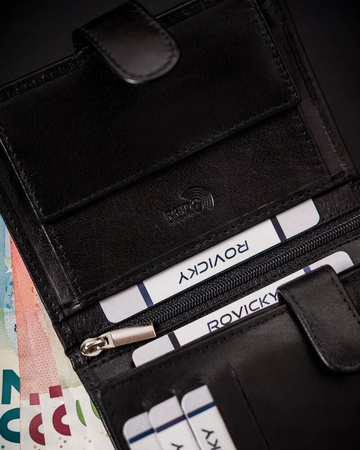 Erweiterte Herren Geldbörse aus echtem Leder mit RFID-Schutz – Rovicky