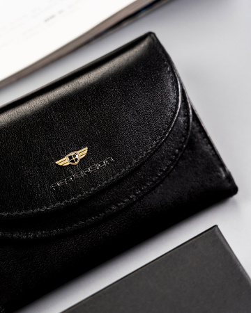 Klassische Damen Geldbörse aus Leder mit Druckknopf – Peterson