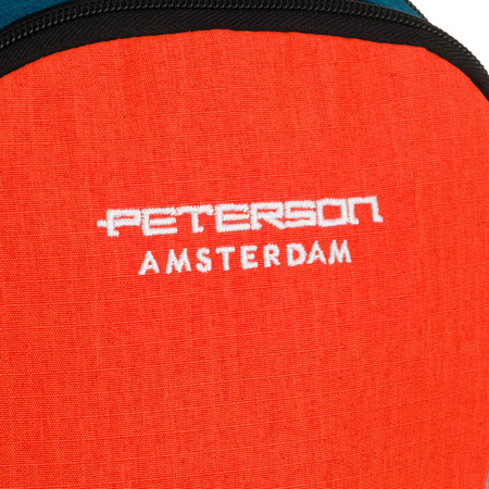 Touristenrucksack in Marineblau und Orange mit Reißverschluss – Peterson