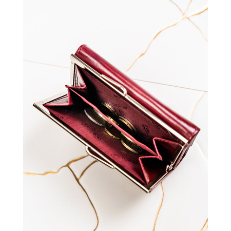 Kleine Damen-Geldbörse aus Naturleder in Rot – Peterson