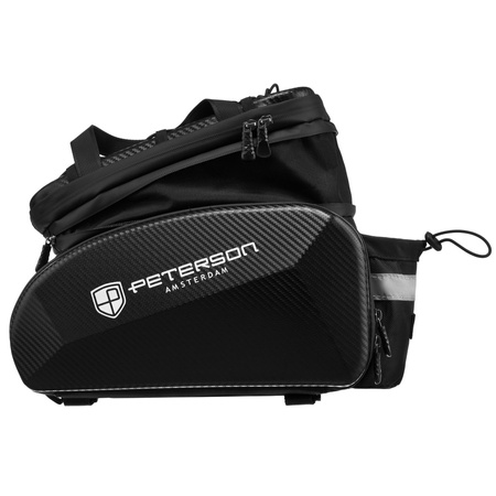 Schwarze Fahrradtasche für den Gepäckträger – Peterson