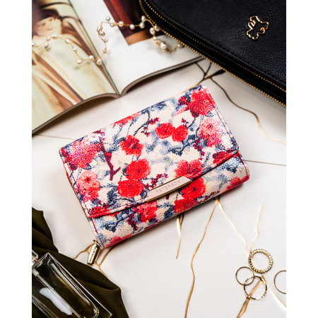 Modische, farbige Damen-Geldbörse aus Öko-Leder mit Blumenmuster - Peterson