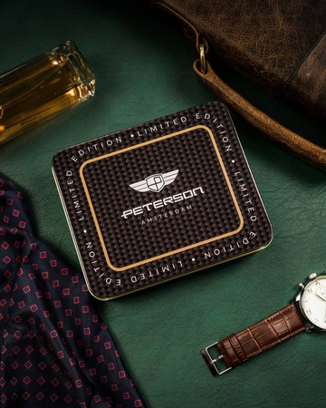 Vertikale Herren Geldbörse aus Leder mit Druckverschluss – Peterson