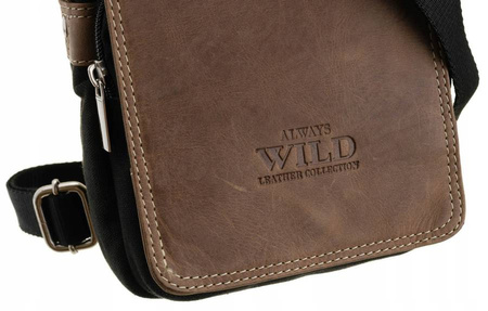 Herren-Schultertasche aus Leder – Always Wild