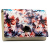 Damen-Geldbörse mit Blumenmuster aus Natur- und Öko-Leder, mit Druckknopfverschluss – Peterson