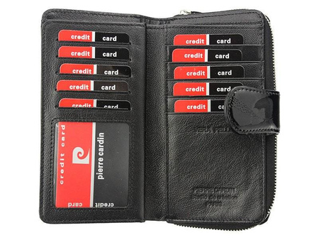 Damen Geldbörse hochkant, lackiert, mit Druckverschluss – Pierre Cardin