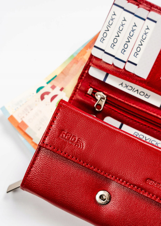 Klassische Damen Geldbörse aus echtem Leder – Rovicky