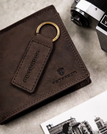 Geschenkset: Große Herren Geldbörse aus Leder und Schlüsselanhänger – Peterson