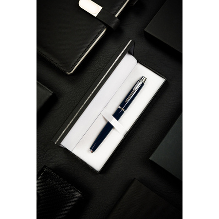 Dunkelblauer Metallkugelschreiber in eleganter Geschenkbox – Peterson