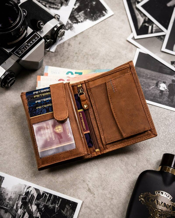 Geschenkset: Herren Geldbörse ohne Verschluss und Schlüsselanhänger – Peterson