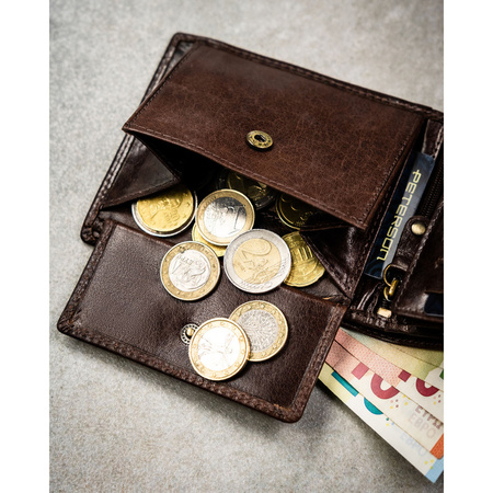 Große Herren-Geldbörse aus echtem Leder in Braun mit RFID-System - Peterson