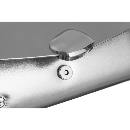 Silberne Damen Clutch aus Öko-Leder – Rovicky