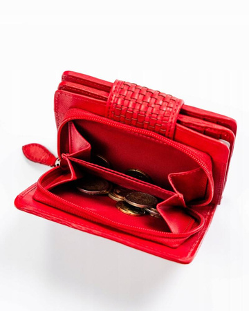 Damen Geldbörse aus Leder mit Druckknopfverschluss – Rovicky