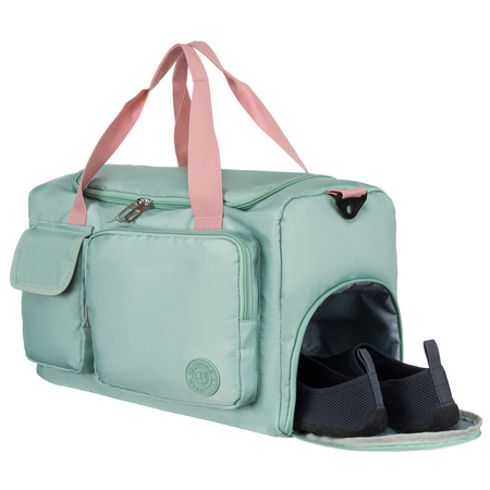 Grün-Rosa Reisetasche aus Polyester mit Reißverschluss – Peterson