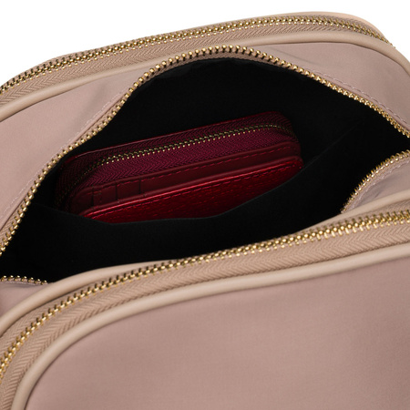 Rosa Damen-Umhängetasche aus Nylon mit Reißverschluss und Magnetverschluss – Peterson