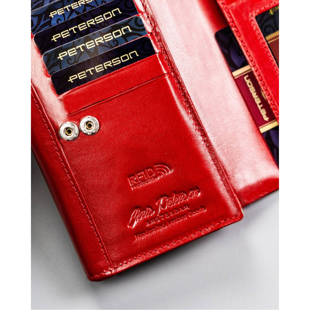 Moderne Damen Geldbörse in Rot mit RFID-Schutz – Peterson