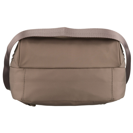 Kleiner, beiger Damen-Rucksack aus Polyester, ausgestattet mit einem zusätzlichen Gürtel - Peterson