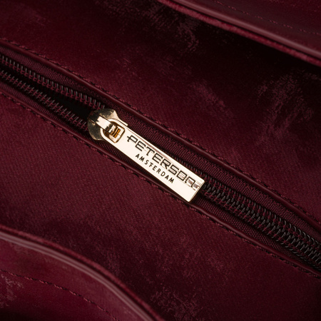 Große Damen-Shopper aus Öko-Leder in Bordeaux, mit einem großen Fach - Peterson