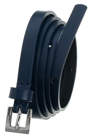 Damen Gürtel schmal mit silberner Metallschnalle, klassisch