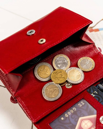 Geschenkset: große Damen Geldbörse und Schlüsselanhänger aus Leder – Peterson