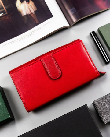 Große Damen Geldbörse aus Leder mit Druckknopf – Peterson