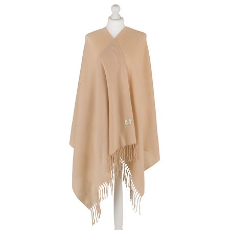 Beidseitiger Damen-Schal aus Polyester in Beige mit Fransen – Peterson