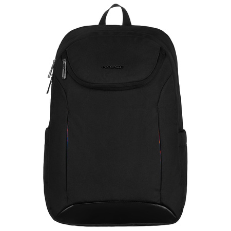 Städtischer, geräumiger Rucksack aus schwarzem Nylon mit Laptopfach – Peterson