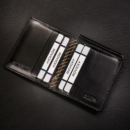 Herren Geldklammer schwarz aus Leder – Rovicky