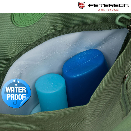 Grüner Reise-Rucksack mit Laptopfach und USB-Anschluss – Peterson