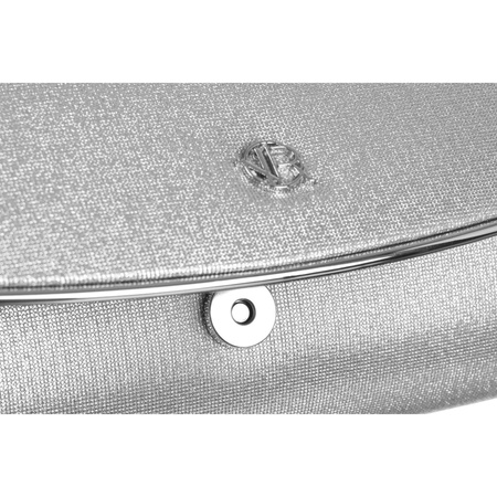 Silberne Damen Clutch aus Synthetik mit eleganter Kette – Rovicky