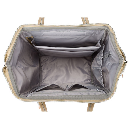 Reisefreundlicher Damen Rucksack aus Polyester in Beige mit verstellbaren Trägern – Peterson