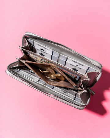 Elegante Damen Geldbörse groß mit Reißverschluss – Rovicky