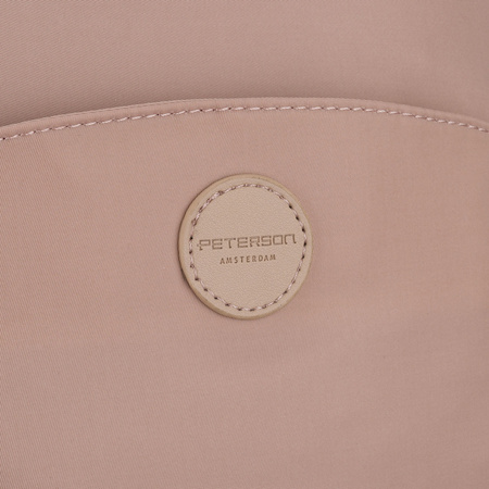 Kleiner Damen-Rucksack aus Nylon und Öko-Leder in Rosa – Peterson