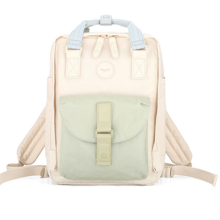 Beige-grüner wasserabweisender City Rucksack mit Laptopfach – Himawari