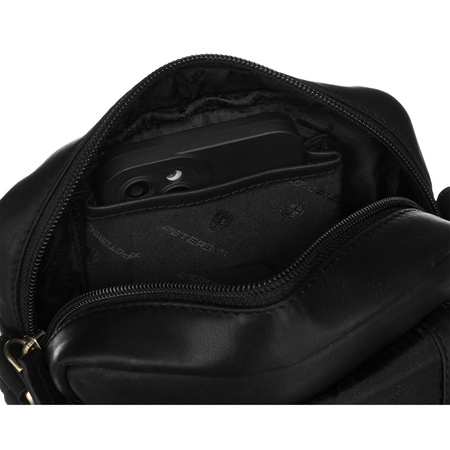 Leder Schultertasche mit Klappe – Peterson