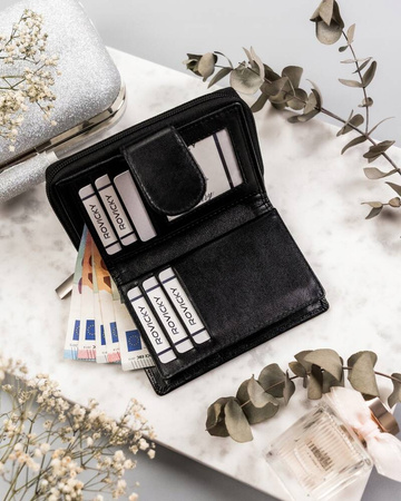 Damen Geldbörse aus Leder mit RFID Protect – Rovicky