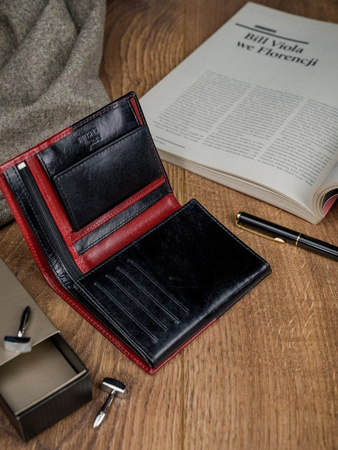 Vertikale Herren Geldbörse aus zweifarbigem Echtleder – Rovicky