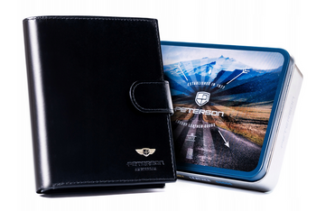 Klassische Herren Geldbörse aus Leder mit Druckknopf – Peterson