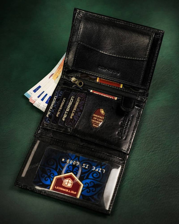 Große Herren Geldbörse aus Leder ohne Verschluss – Peterson