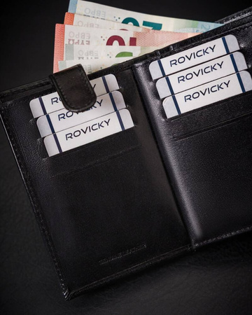 Stilvolle Herren Geldbörse aus Leder mit Druckknopf – Rovicky