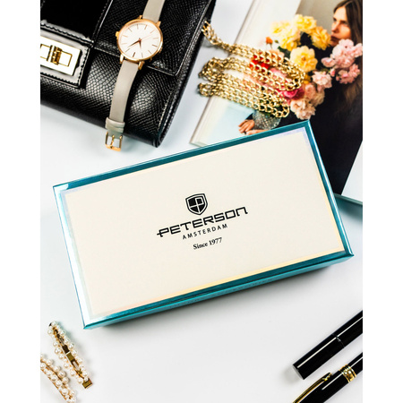 Hochformat-Geldbörse aus Natur- und Öko-Leder in Schwarz – Peterson