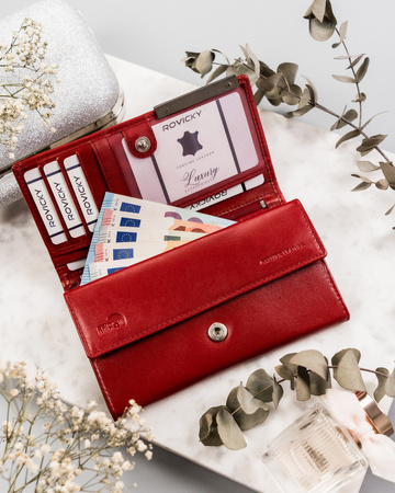 Große Damen Geldbörse aus Leder mit Druckknopf – 4U Cavaldi