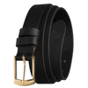 Lederner Damen Gürtel in Schwarz mit goldener, klassischer Schnalle - Peterson