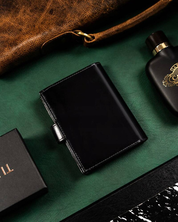 Große Herren Geldbörse aus Leder mit Druckknopf – Rovicky