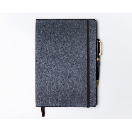 Notizbuch im B5-Format in Grau, liniert bedruckt – Peterson