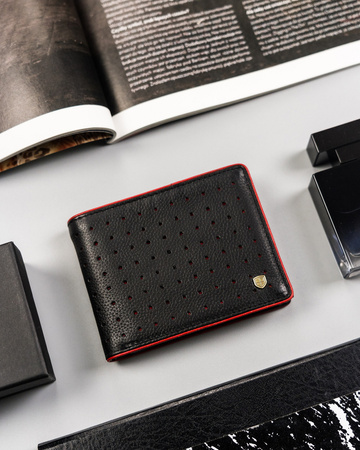 Herren Geldbörse aus Leder mit Durchbruchmuster – Peterson